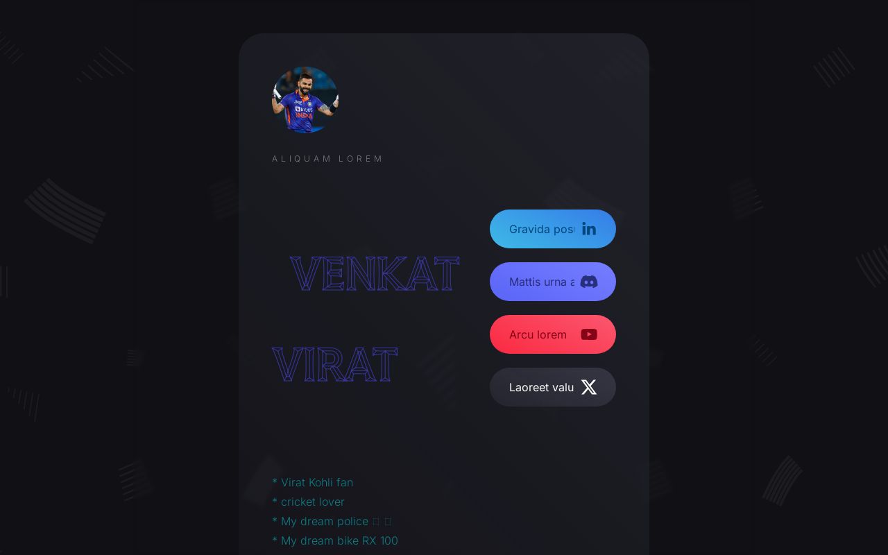 Carrd profile picture for @virat